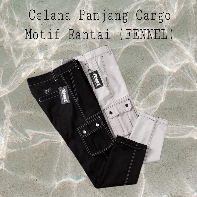 Celana Panjang Cargo Motif Rantai ( FENNEL )