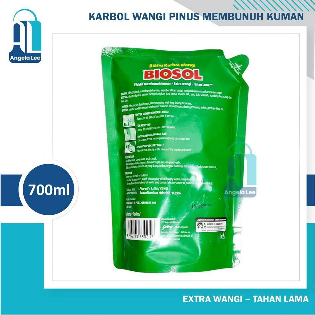 BIOSOL karbol extra wangi bunuh kuman virus pouch 700ml pel pembersih lantai