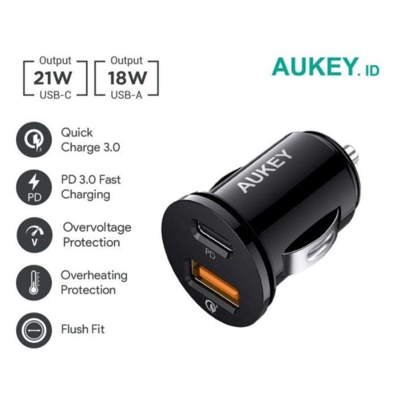 Aukey Car Charger CC-Y11 with Power Delivery + QC 3.0