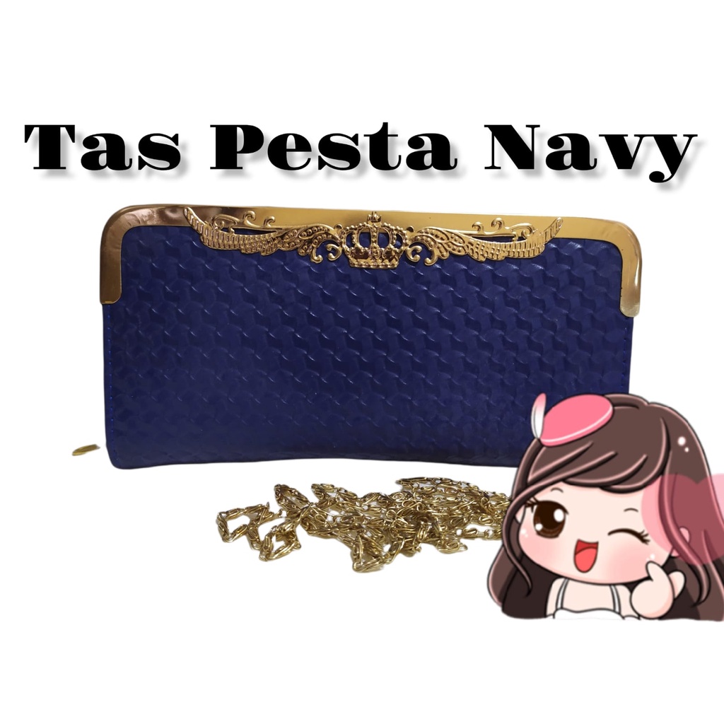 Tas Pesta Navy Rantai