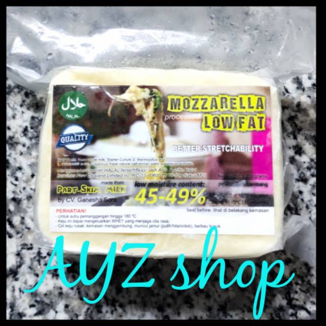 200gr Keju Mozzarella Low Fat Free Packing