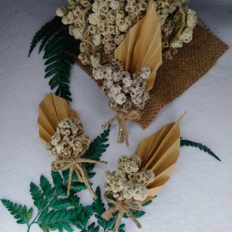 TURUN HARGA bucket bunga mini / bucket bunga palem mini / dried flower