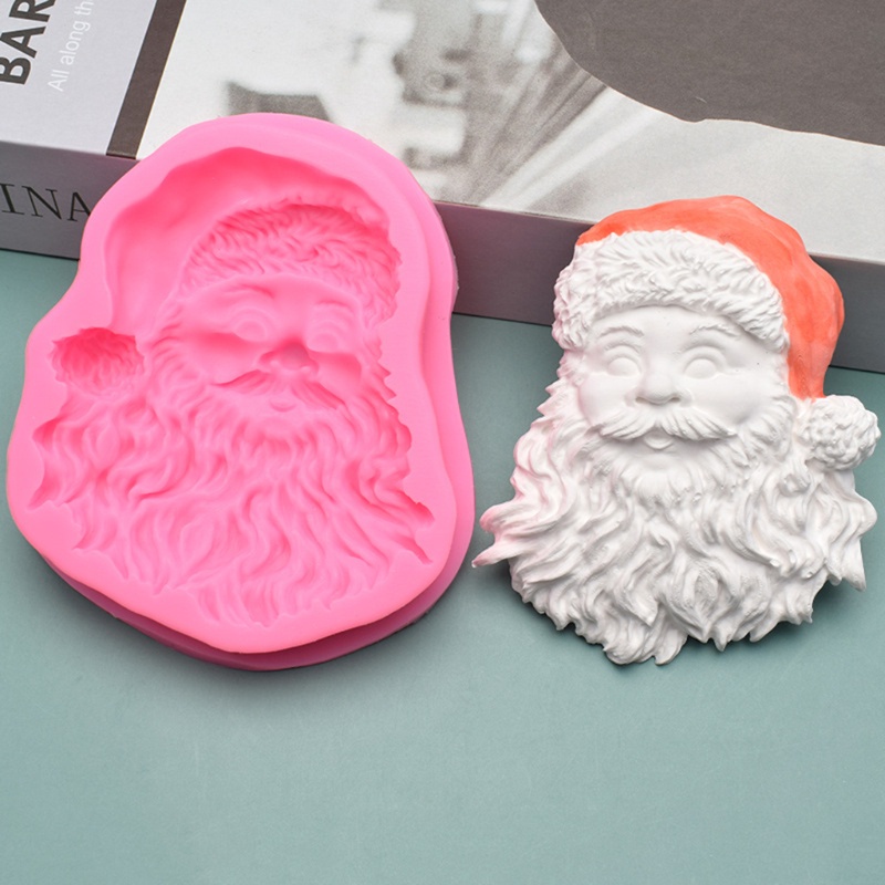 Cetakan Resin Epoksi Kue Handmade Bahan Silikon Desain Santa Claus Untuk Dekorasi Rumah