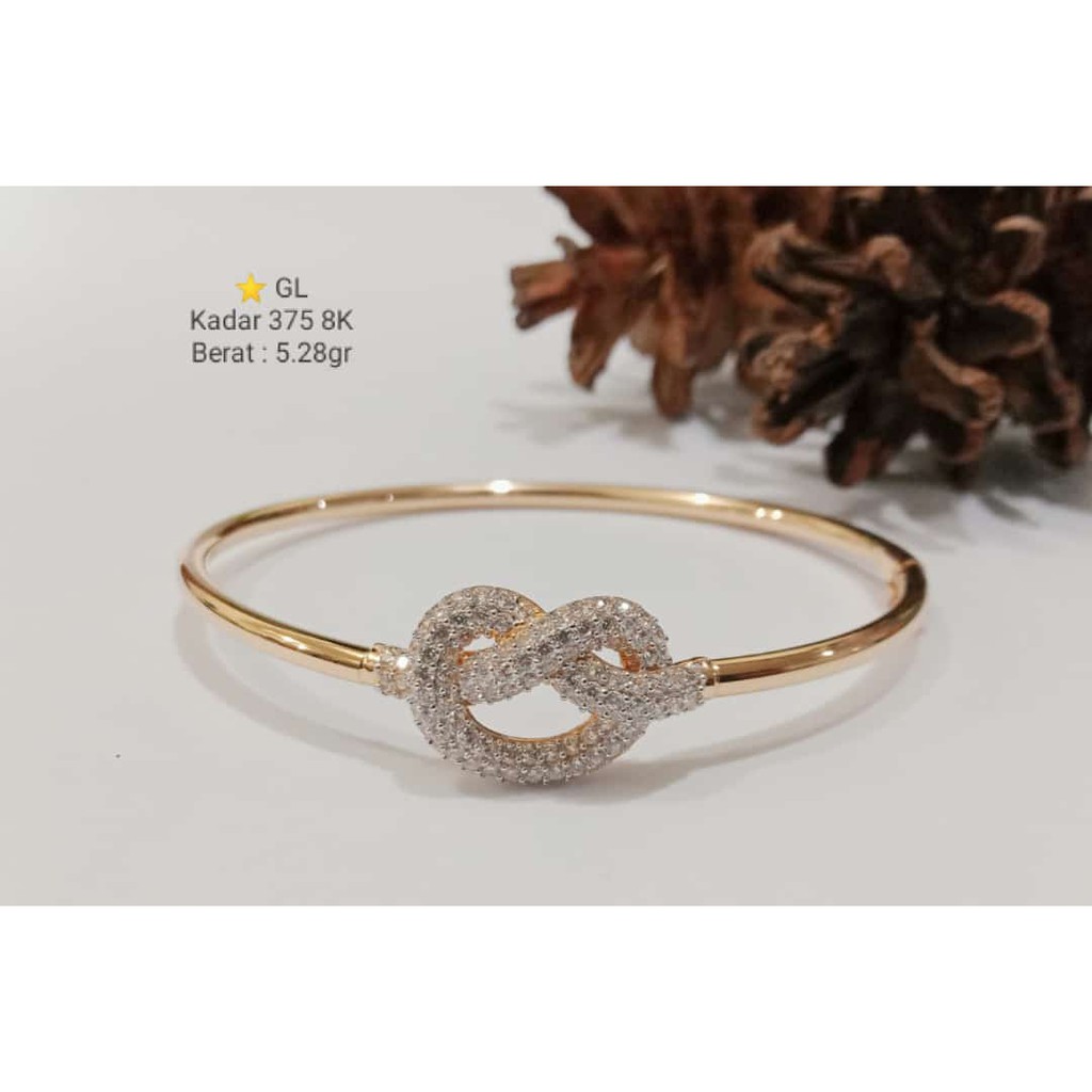 Gelang UBS gold emas asli kadar 375 love mata putih cassanova