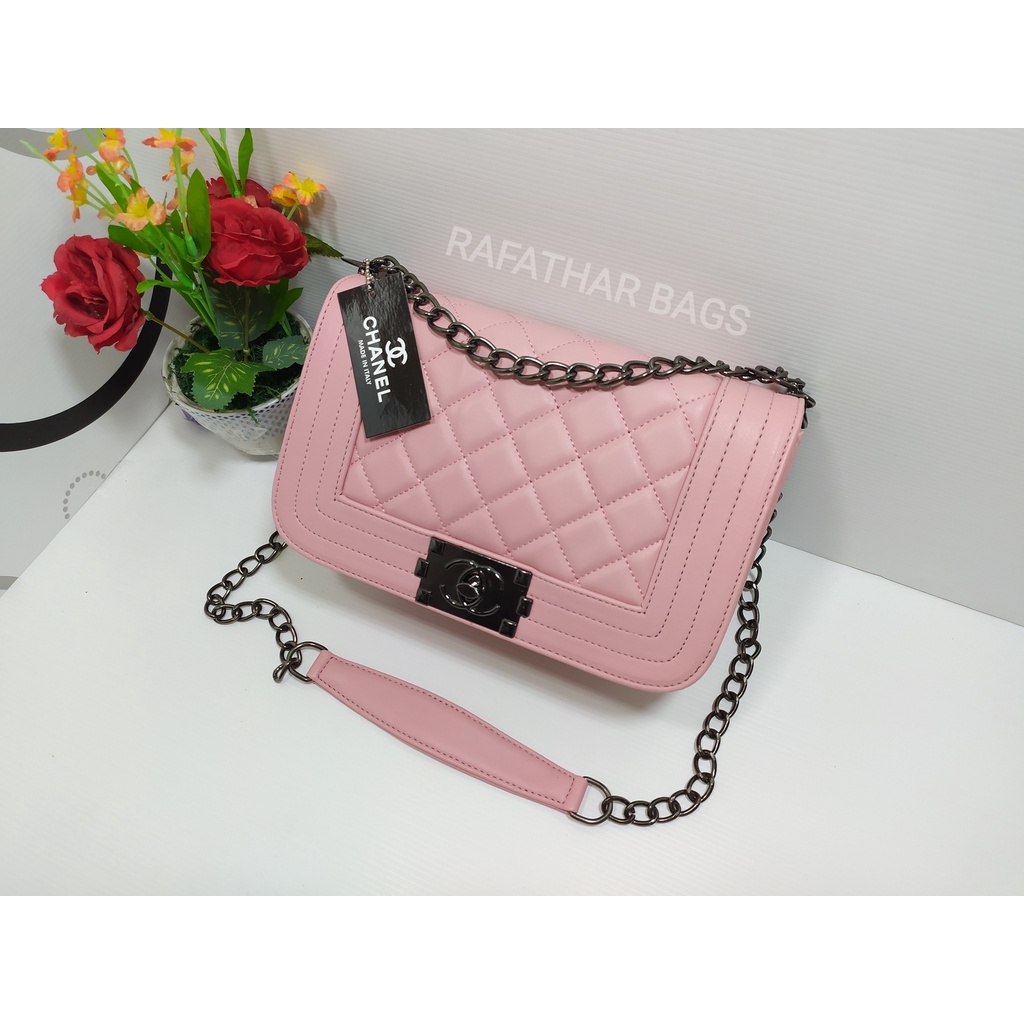 Tas wanita CH boy mini bordir motif rapat/ Tas selempang &amp; Bahu wanita terbaru 2023