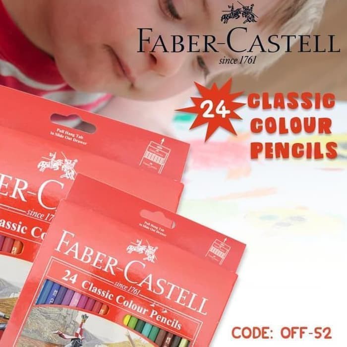 

PENSIL WARNA KAYU 24 WARNA FABER CASTELL CLASSIC