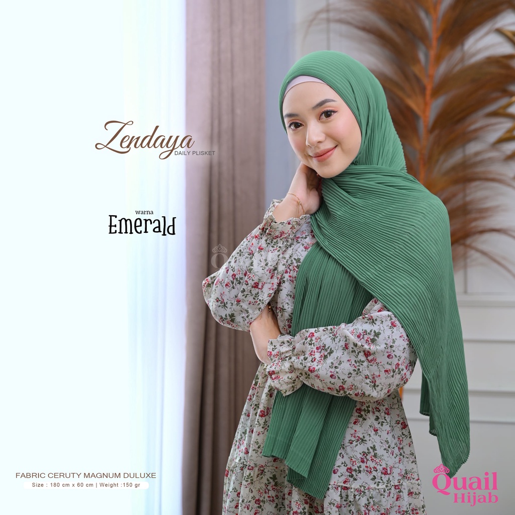 Quail Hijab - ZENDAYA PASHMINA PLISKET ORI QUAIL-1