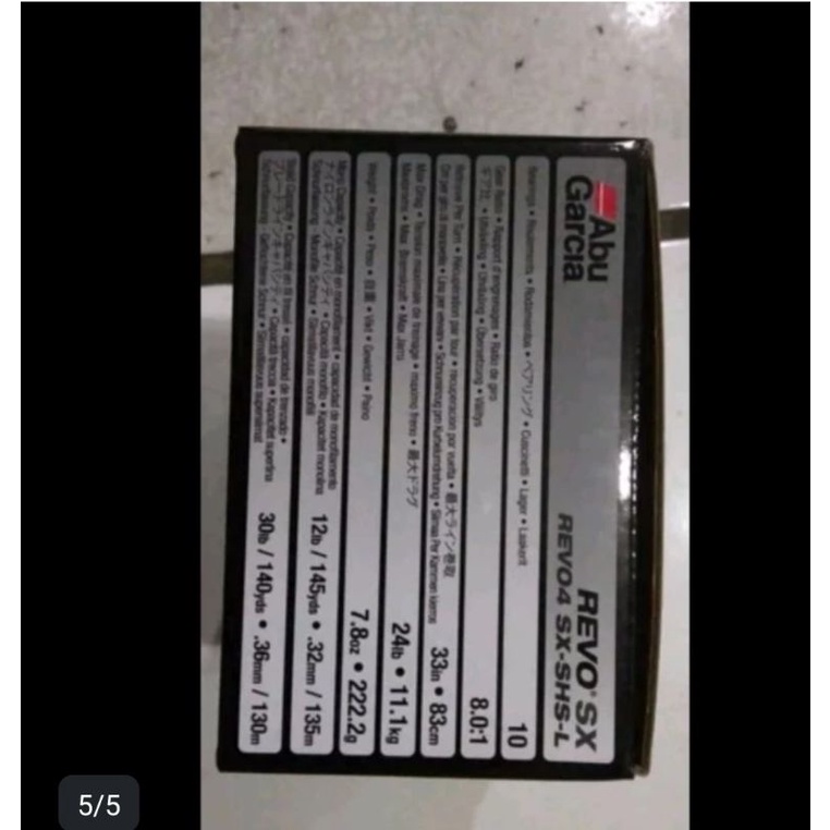 reel abu garcia Revo sx hs l reel bc Made in Korea 10 ball bearing