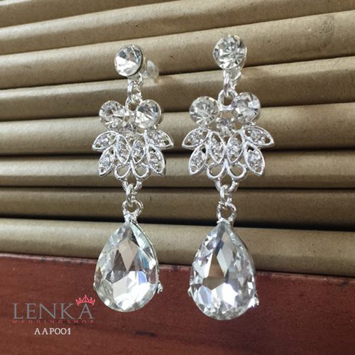 [PALING LARIS] ANTING ANTING PESTA PENGANTIN TEARDROP SILVER PREMIUM AAP001