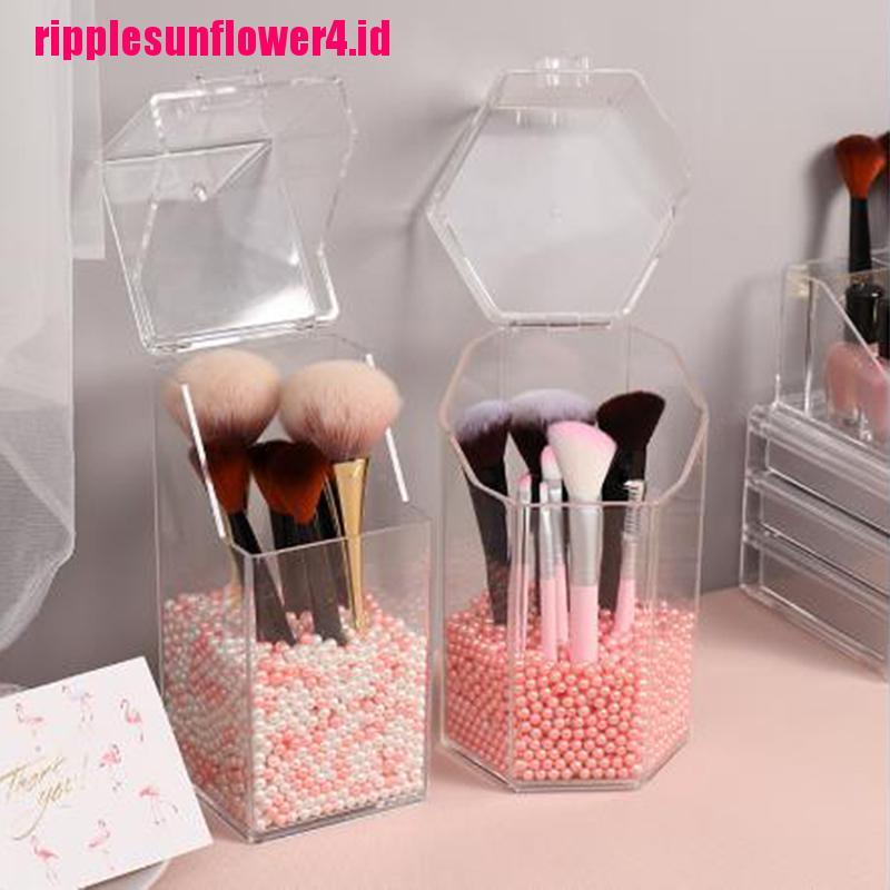 Tempat Penyimpanan Brush Makeup Bahan Akrilik Bening