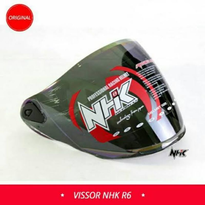 kaca helm pelangi NHK r6 asli