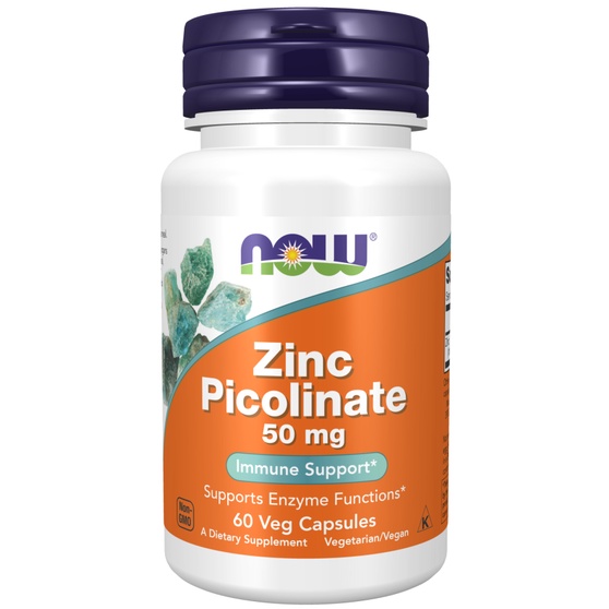 NOW FOODS Zinc Picolinate 50 mg 60 Veg Capsules - Mineral MADE IN USA