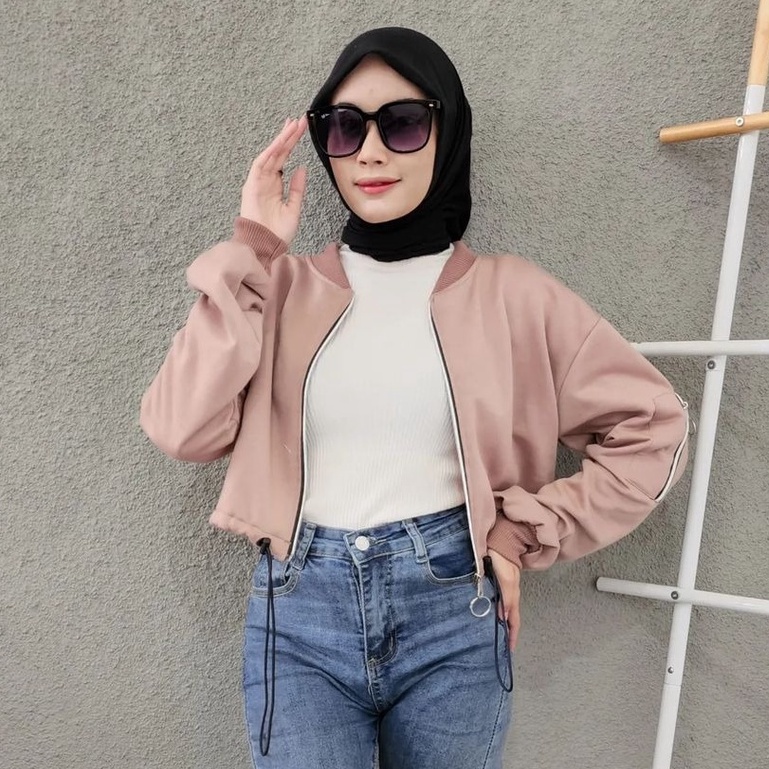 Milki Crop - Jaket Oversize Crop Wanita Kekinian