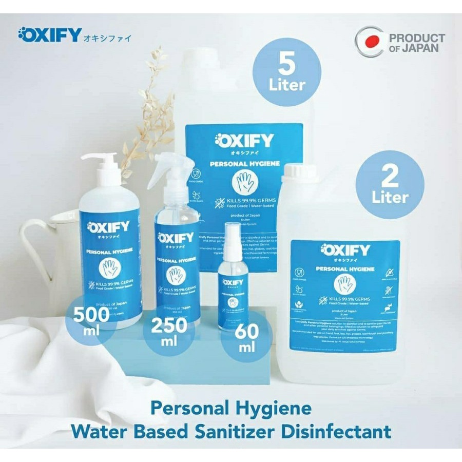 OXIFY Personal Hygiene Water Based Sanitizer Disinfectant Japan 60ml