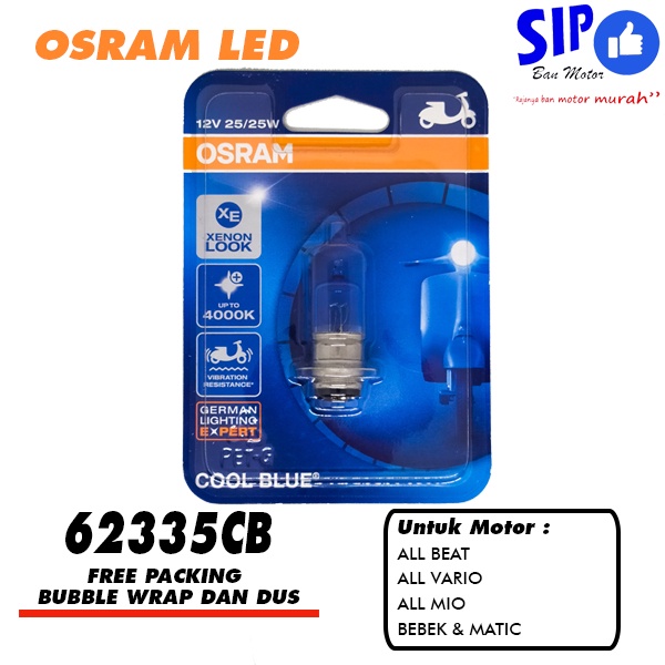 Lampu depan motor Osram Cool Blue 12V 25W 62335CB