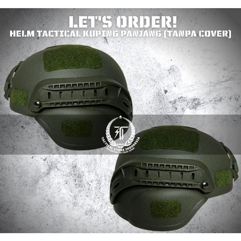 Helm Tactical ABS Versi Kuping Panjang (Tanpa Cover Helm)