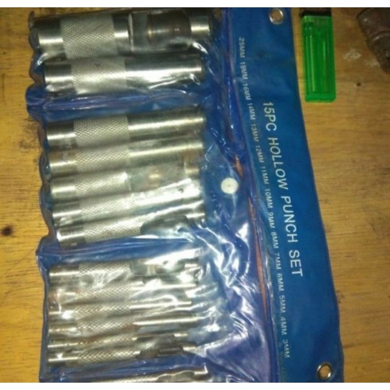 Hollow Punch set 15 pcs Alat pembolong plat 1set
