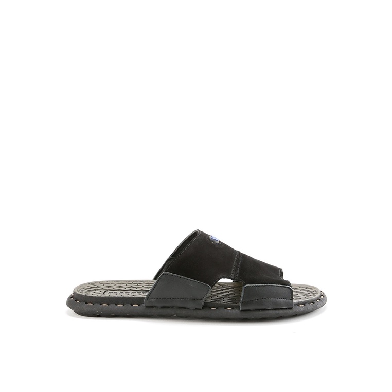 SANDAL SLIDE KULIT PLAYBOY PRIA ORIGINAL CASUAL BRANDED HITAM PL23