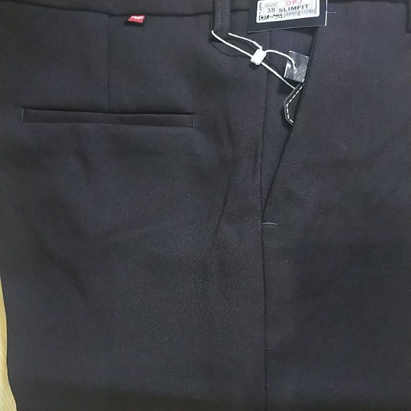 Celana kantor slim fit pria coklat pramuka