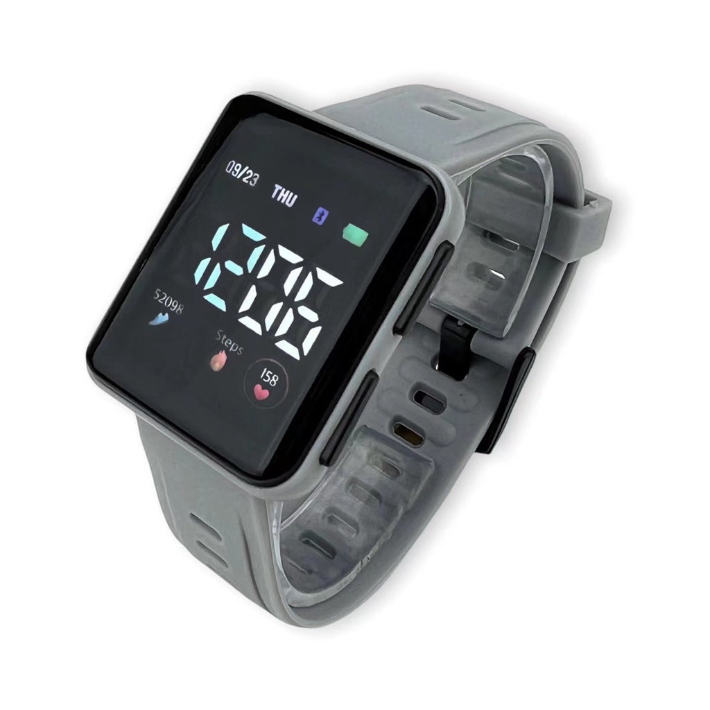 COD Jam Tangan Digital Wanita Karet Elektronik Sentuh Fashion Mahasiswa Jam Tangan LED M153-apu-apu
