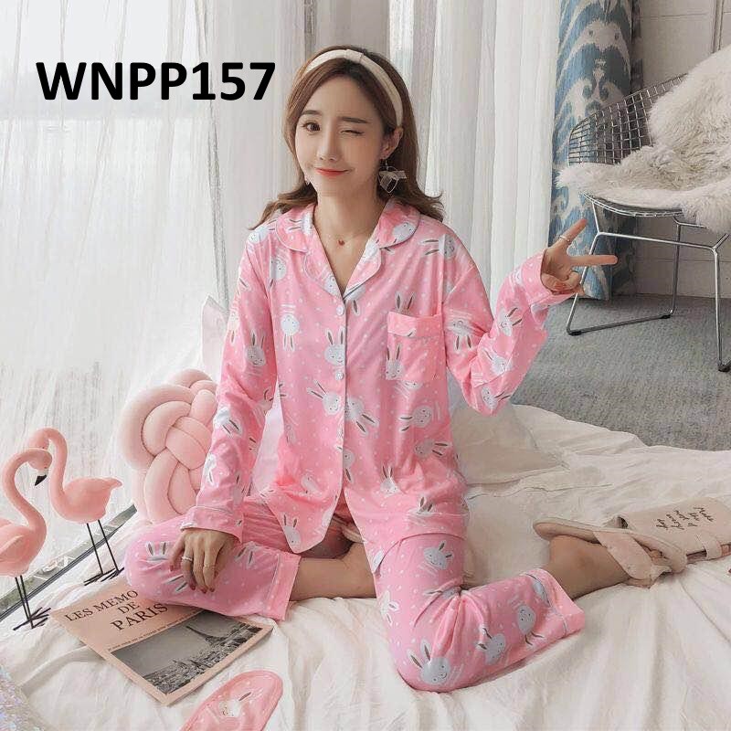 Piyama Wanita Kancing Depan Bunny Cute - WNPP156 - WNPP157