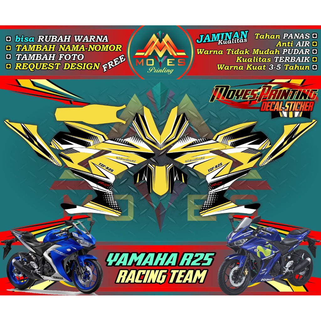 stiker r25 decal stiker r25 stiker motor r25 full body stiker yamaha r25 decal stiker r25