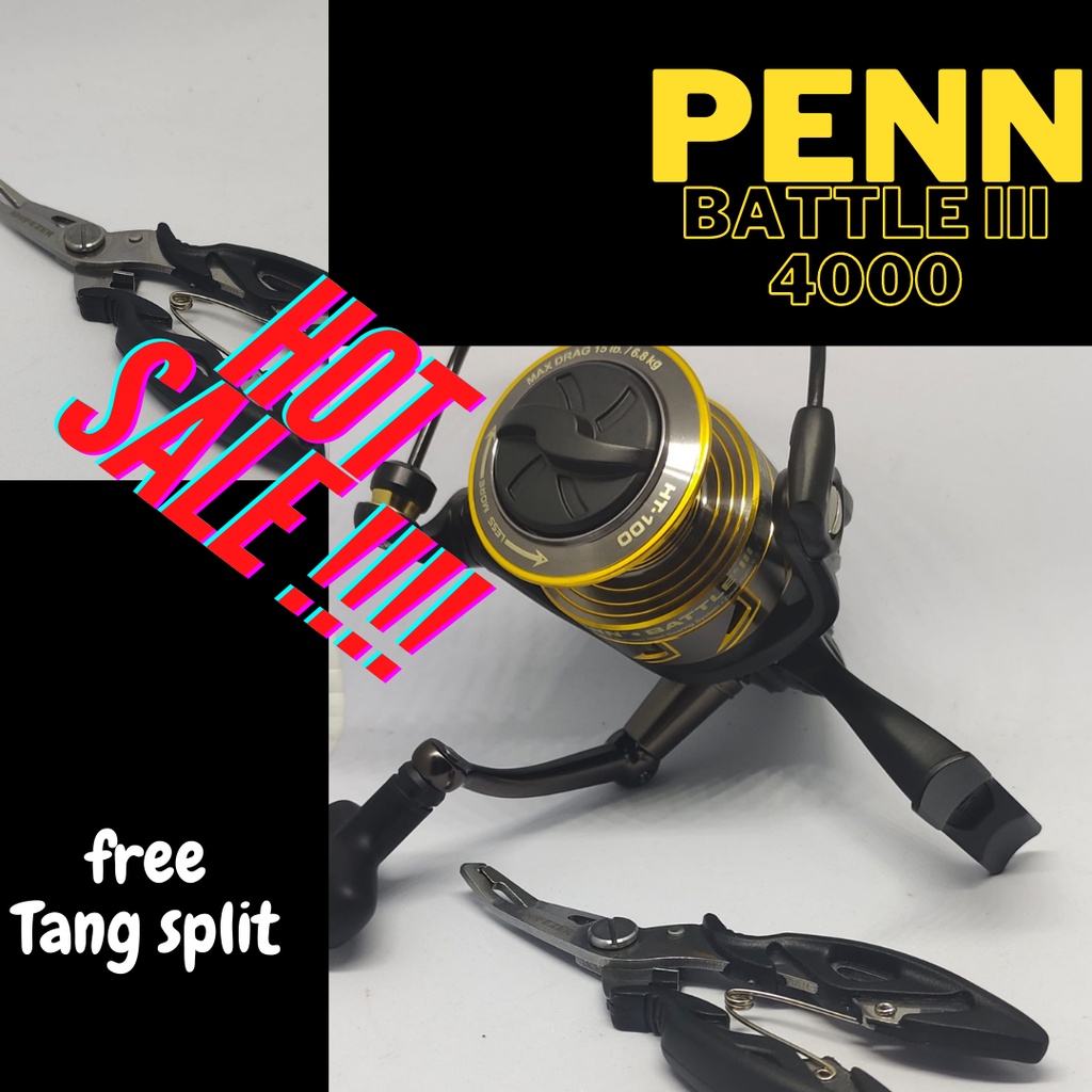 REEL PENN BATTLE III 4000 POWER HANDLE ( BTLIII 4000 ) FREE TANG SPLIT
