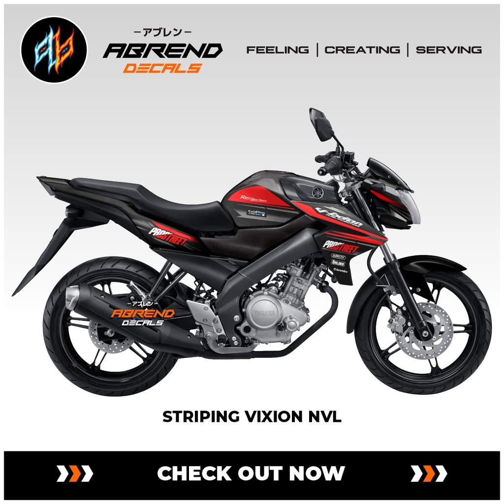 Striping Yamaha Vixion NVL Prostreet / Stiker Motor Vixion Baru Desain Custom / Stock Decals