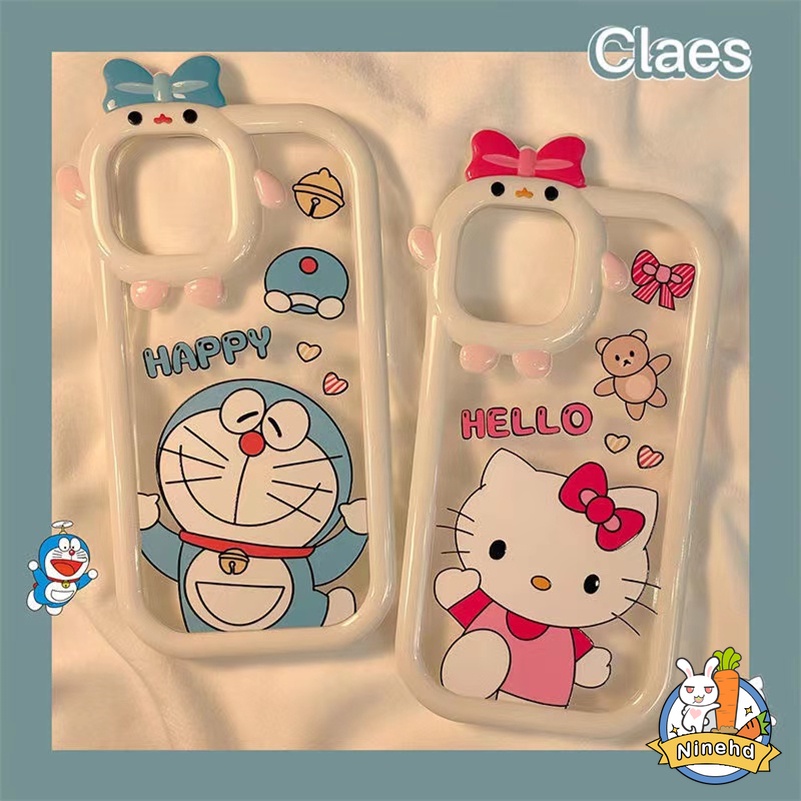 Soft Case Silikon TPU Transparan Motif Kartun Kucing 3D Untuk iPhone 14 13 12 11 Pro Max X Xr Xs Max iPhone 7 8 6 6s Plus SE 2020 Fashion Cute Kitten Cartoon Phone Case Clear 3D Thick Lens Protection Shockproof Silicone TPU Soft Case Protective Back Cover