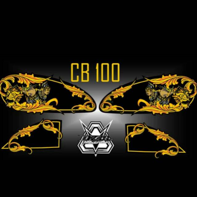 Striping lis stiker honda CB 100 design batik