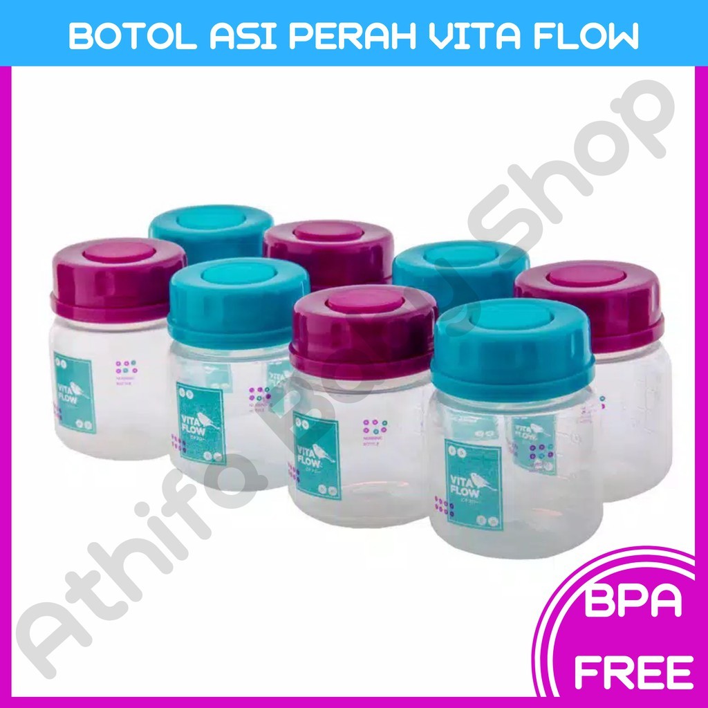 Botol ASI Alat Simpan ASIP PERAH Vitaflow 3 in1 PP 60ml 1 Paket isi 8 Pcs Newborn Package