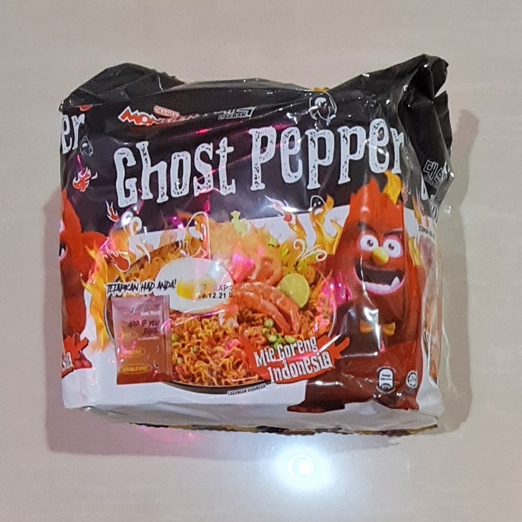 Mi Mie Instant Mamee Monster Ghost Pepper Mie Goreng Indonesia 4 x 121 Gram