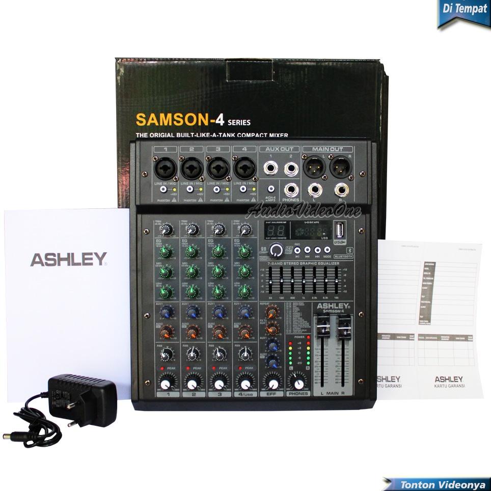 GRATIS ONGKIR Mixer Ashley Bluetooth Samson 4 Chanel Full Dual Aux Original 24 Bit 99 Dsp Bisa Recor