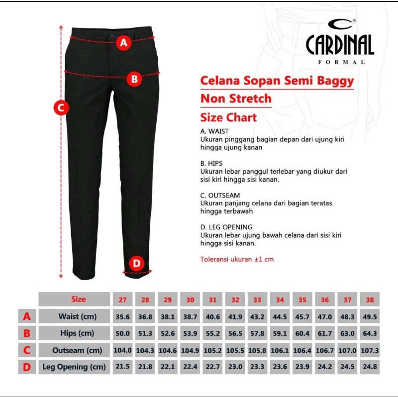 CUCI GUDANG CARDINAL FORMAL 100% ORIGINAL Celana Kerja Pria Standar semibaggy /Celana Cardinal Formal Rempel semibaggy / Cardinal Formal Bahan Tebal / Cardinal Celana Formal Panjang Pria Regular semibaggy