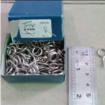 SKRUP HOOK TUTUP NO.2/ Paku Ulir Gantungan/KAIL HOOK TUTUP/SCREW HOOK/Screw Eyes Anting Cantolan