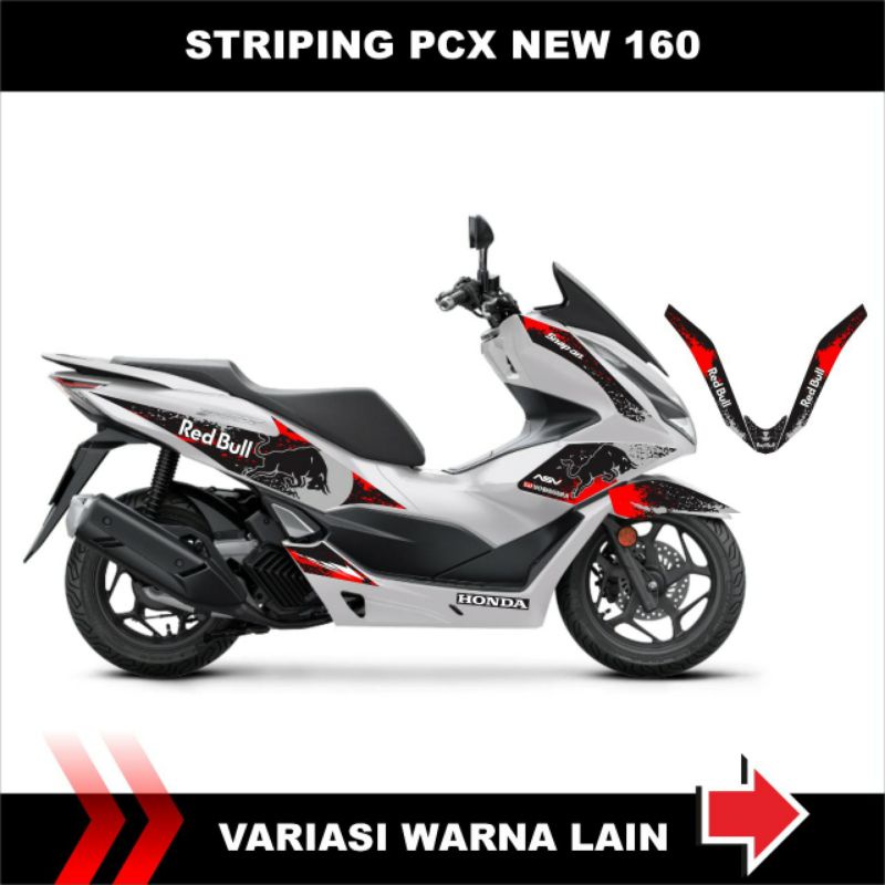 STRIPING STICKER HONDA PCX 160 CC - STIKER LIST VARIASI PCX BARU MOTIF RED BULL