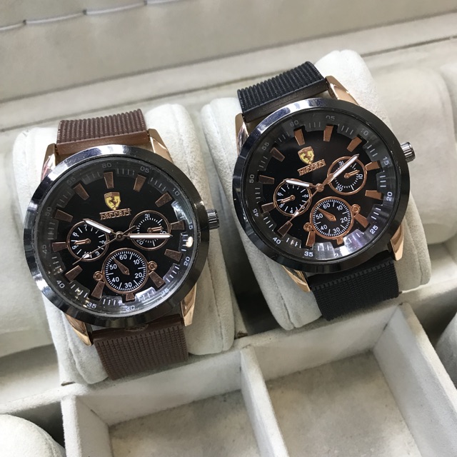 Jam tangan pria karet benetton case gold