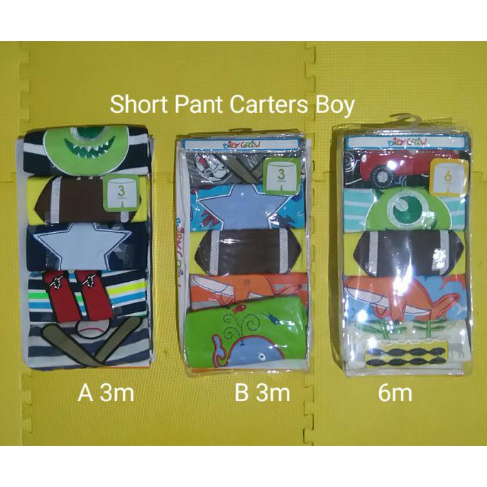 Short Pant / Celana Pendek Carter Bluefly 5In1 Boy Full Bordir - 3-6Mo