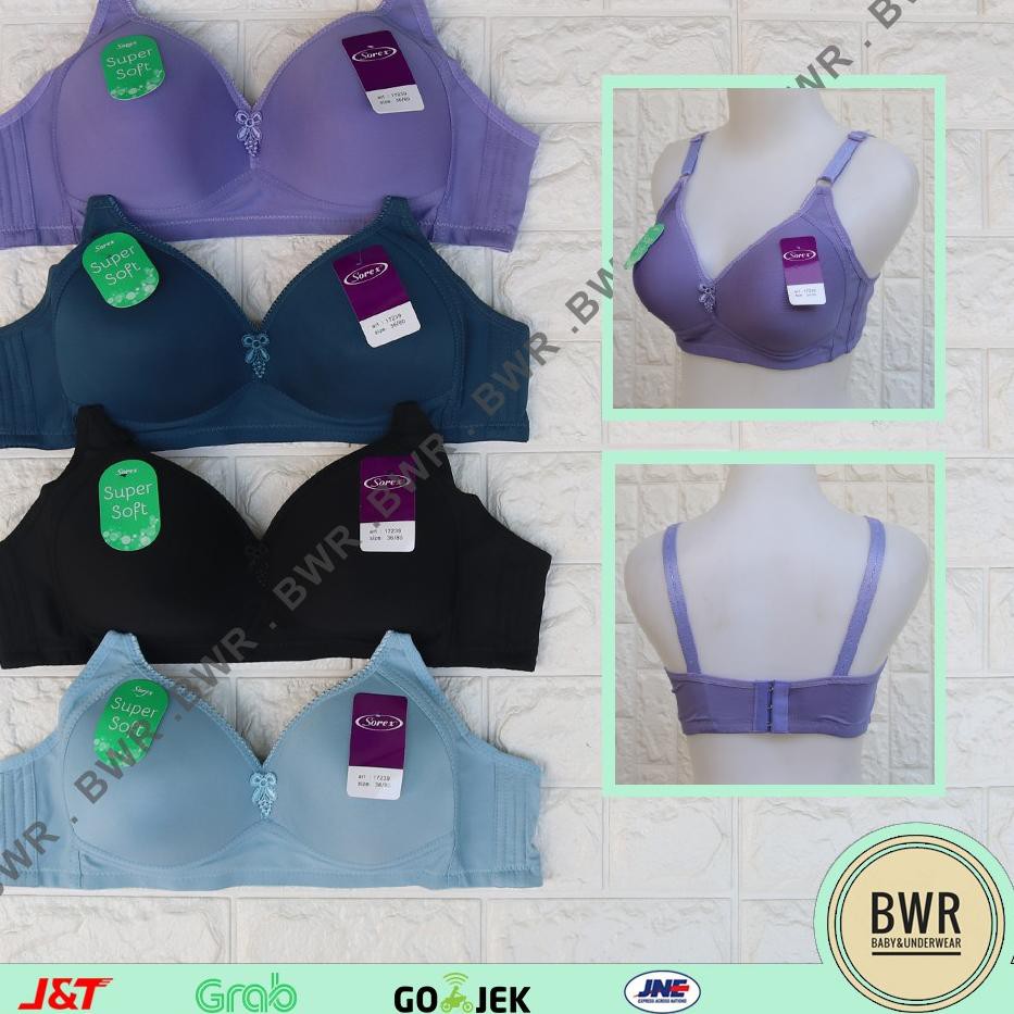 NTA BH SOREX  | Bra Wanita Sorex | Bh Busa Tanpa Kawat Kancing 3 Ready Stok.