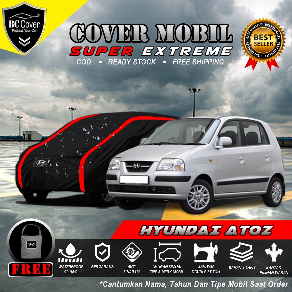 Body Cover Mobil Hyundai Atoz Outdoor Waterproof / Sarung Mobil Atoz Waterproof / Selimut Tutup Penutup Hyundai Atoz / Mantol Kerudung Mantel Hyundai Atoz Waterproof Outdoor Anti Air