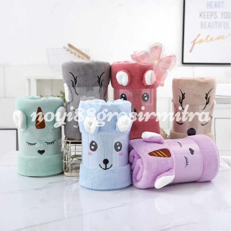 Handuk Mandi Handuk Dewasa Handuk Anak Handuk Bayi Unisex Bahan Microfiber Daya Serap Tinggi dan Lembut Perlengkapan Kamar Mandi Berkualitas Menyerap Terlaris Termurah Telinga Handuk couple Murah Handuk Mandi