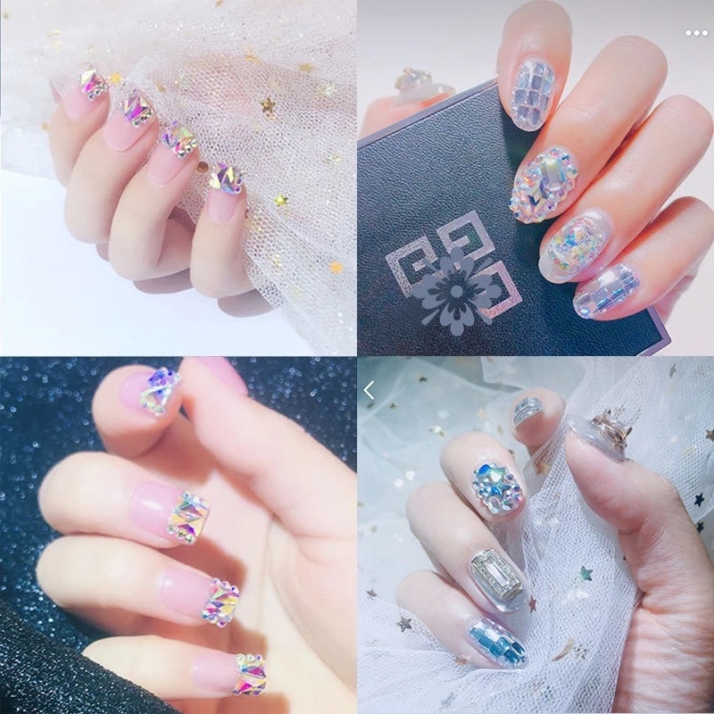 100 Pcs Kristal Berlian Imitasi Warna-Warni Untuk Dekorasi Nail Art