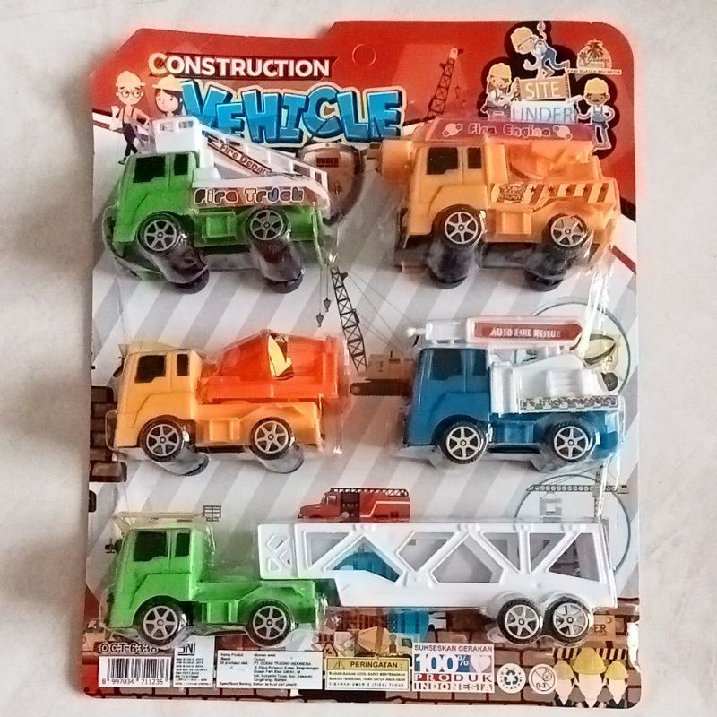 Mainan Truck Construksi dan Truck motifity Tronton isi 5pc OCT6338