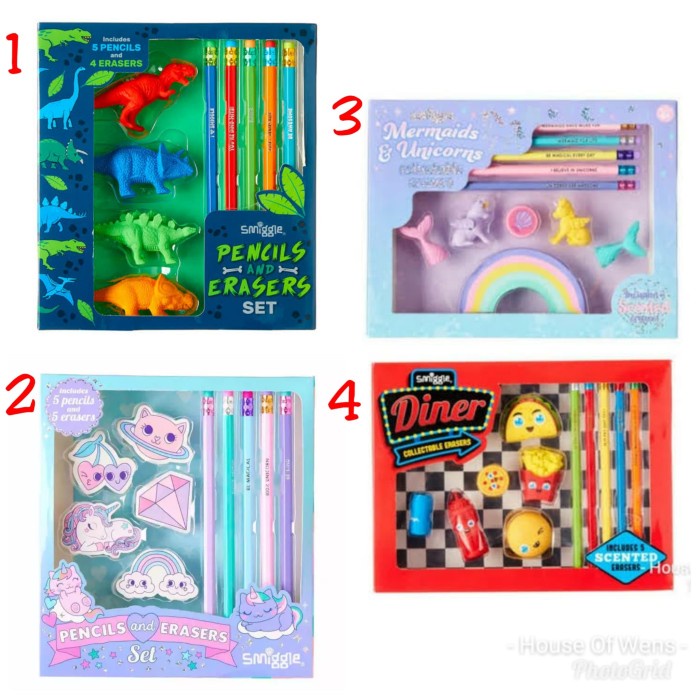 

Smiggle Pencil And Eraser Set Gift Box - Pensil Dan Penghapus Smiggle