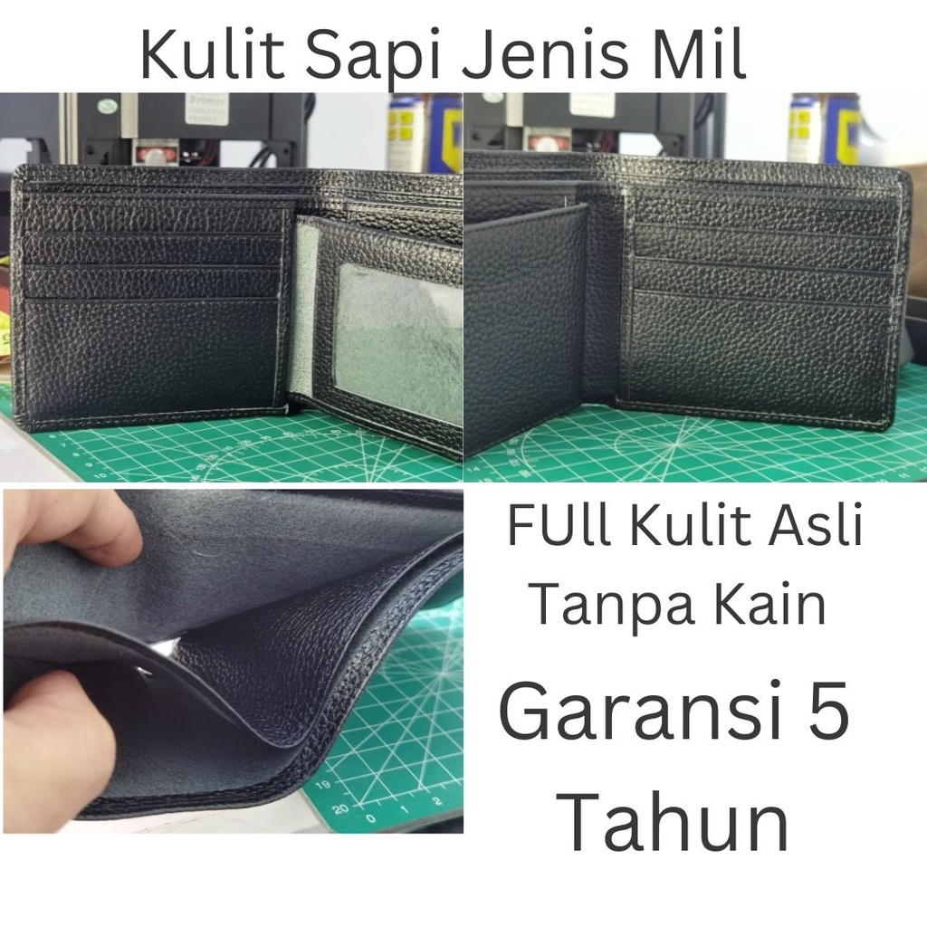 Cedro Leather Dompet Kulit asli Pria Bahan Mill full kulit tanpa kain