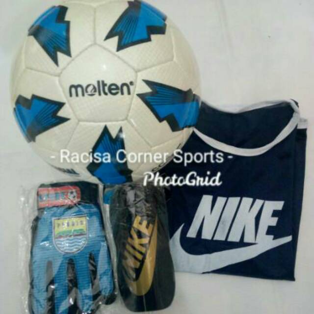 Bola Sepak Ukuran 4 - Paket Anak A  (Bola sepak Uk.4, Rompi Anak, Deker dan Rompi Anak)