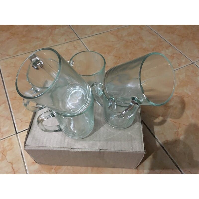 GELAS KOPI GAGANG / GELAS KACA GAGANG KOPI ISI 6