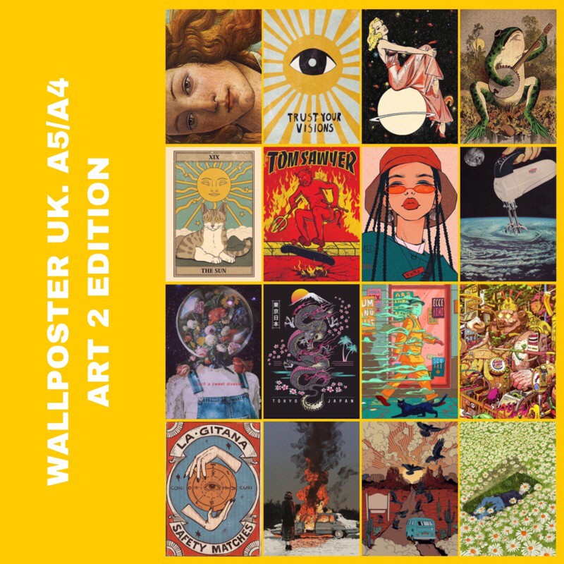 

WALLPOSTER 16 LEMBAR UK. A5/A4 ART 2 EDITION