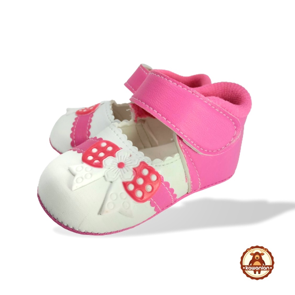 Sepatu Bayi Pita Perempuan Fanta &amp; Ungu Bayi Cewe Lucu
