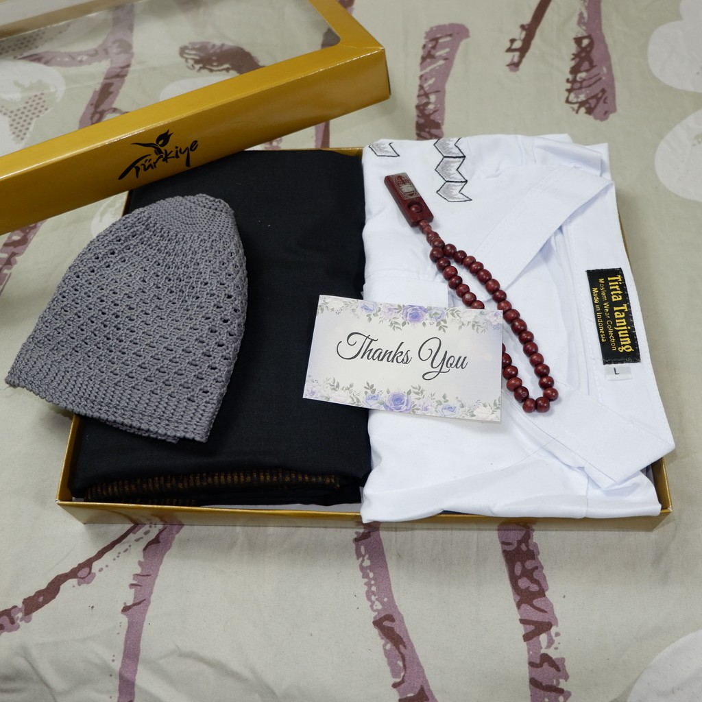 Hampers Baju Koko dan Sarung Paket Hemat Berkualitas free peci+ tasbih
